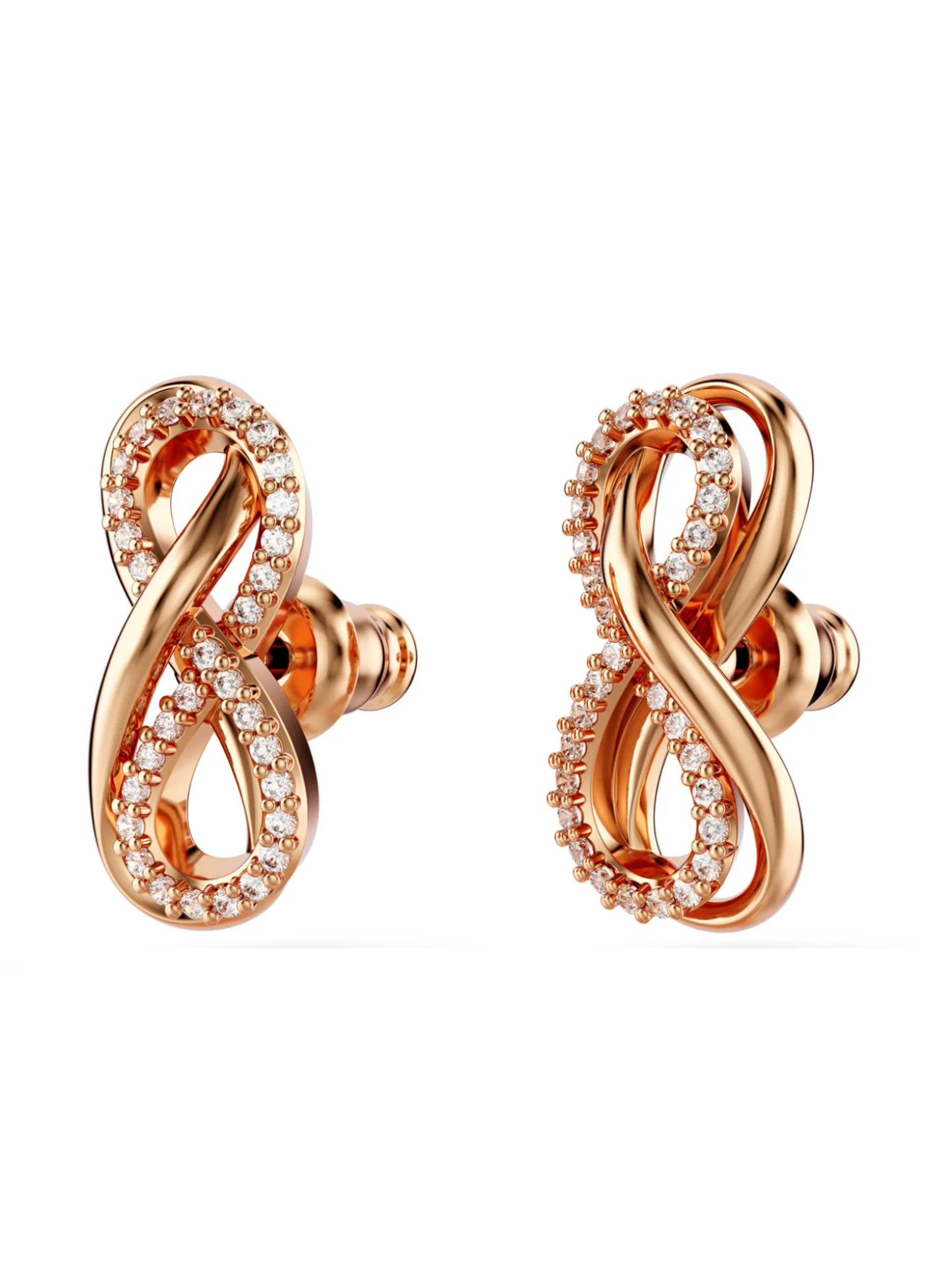 Clous d'oreilles Swarovski Hyperbola infini rosés