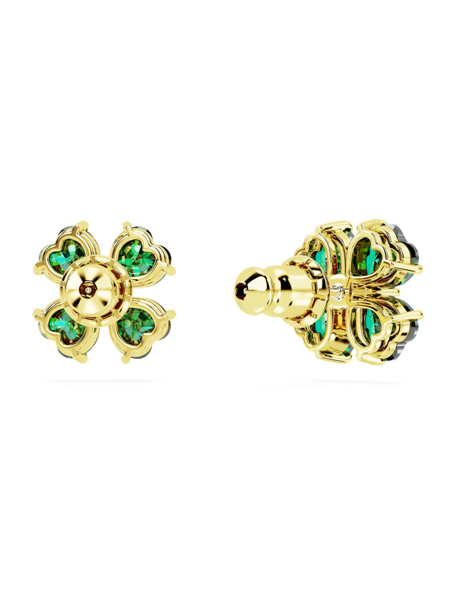 Clous d'oreilles Swarovski Idyllia trèfle vert