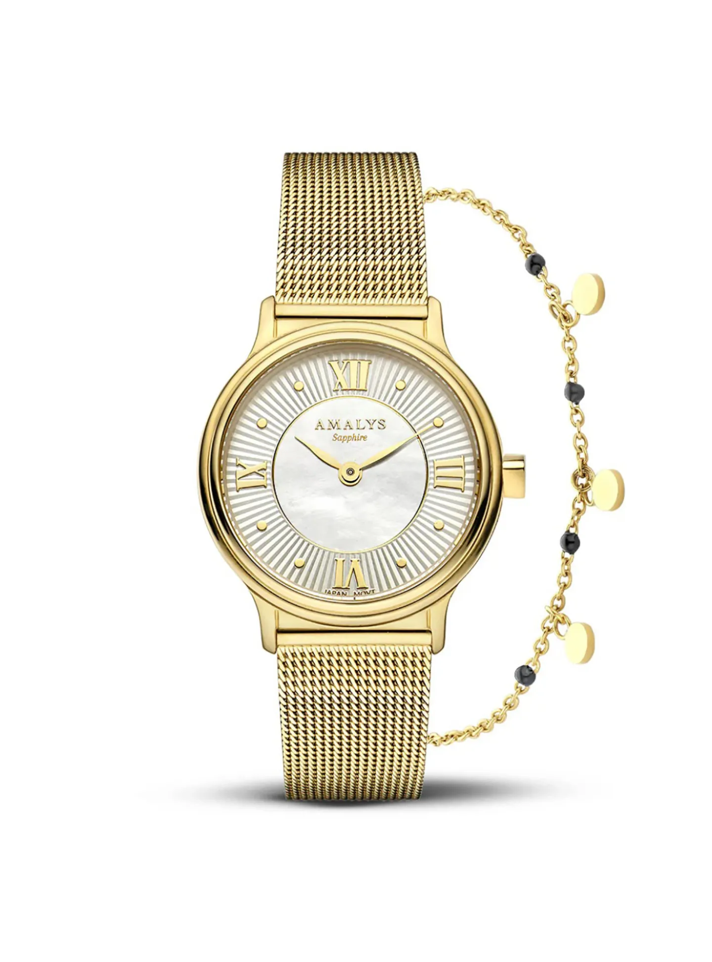 Coffret montre + bijou Amalys Amandine acier doré_x005f_x000D_collection Giftboxes