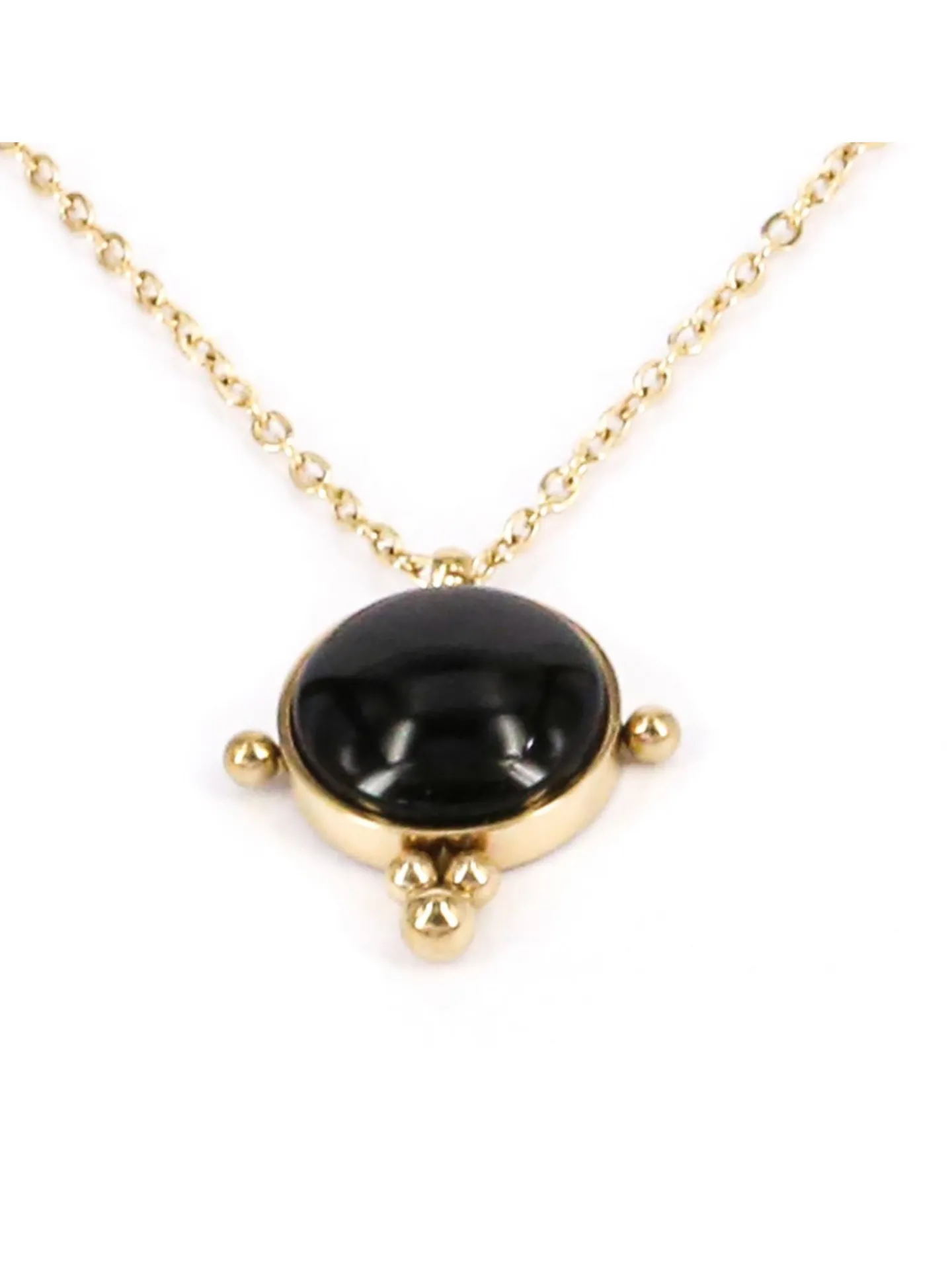 Collier Zag Bijoux acier doré noir_x005f_x000D_onyx