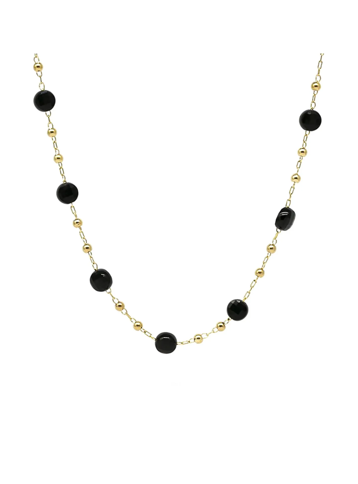 Collier Zag Bijoux Zoé acier doré et onyx