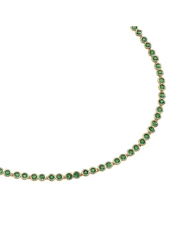 Collier Agatha Adamas laiton doré zirconium verts