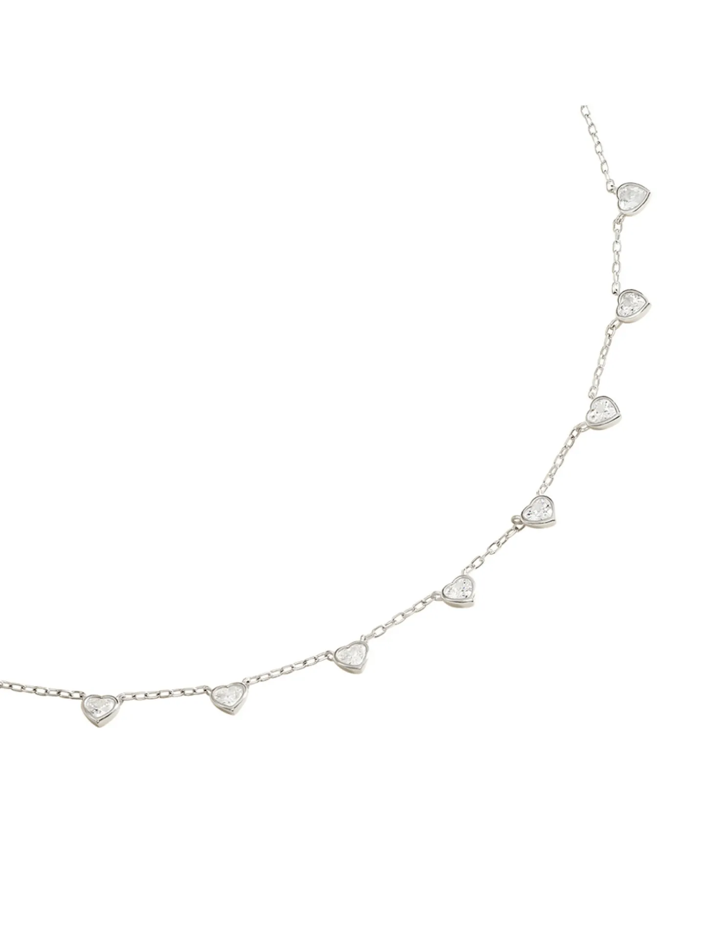 Collier Agatha Adorée argent rhodié coeurs oxydes