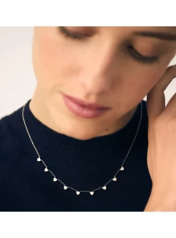 Collier Agatha Adorée argent rhodié coeurs oxydes