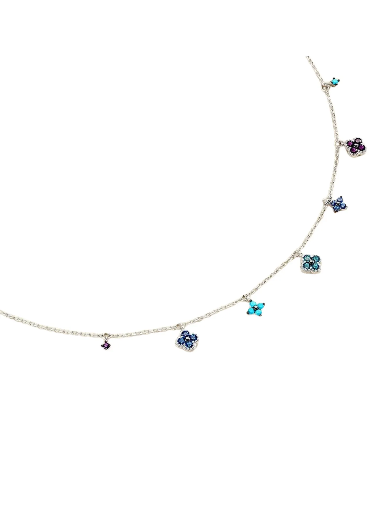 Collier Agatha Beloved argent pampilles multicolores