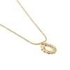 Collier Agatha métal doré pendentif anneau tressé_x005f_x000D_ligne Tresse
