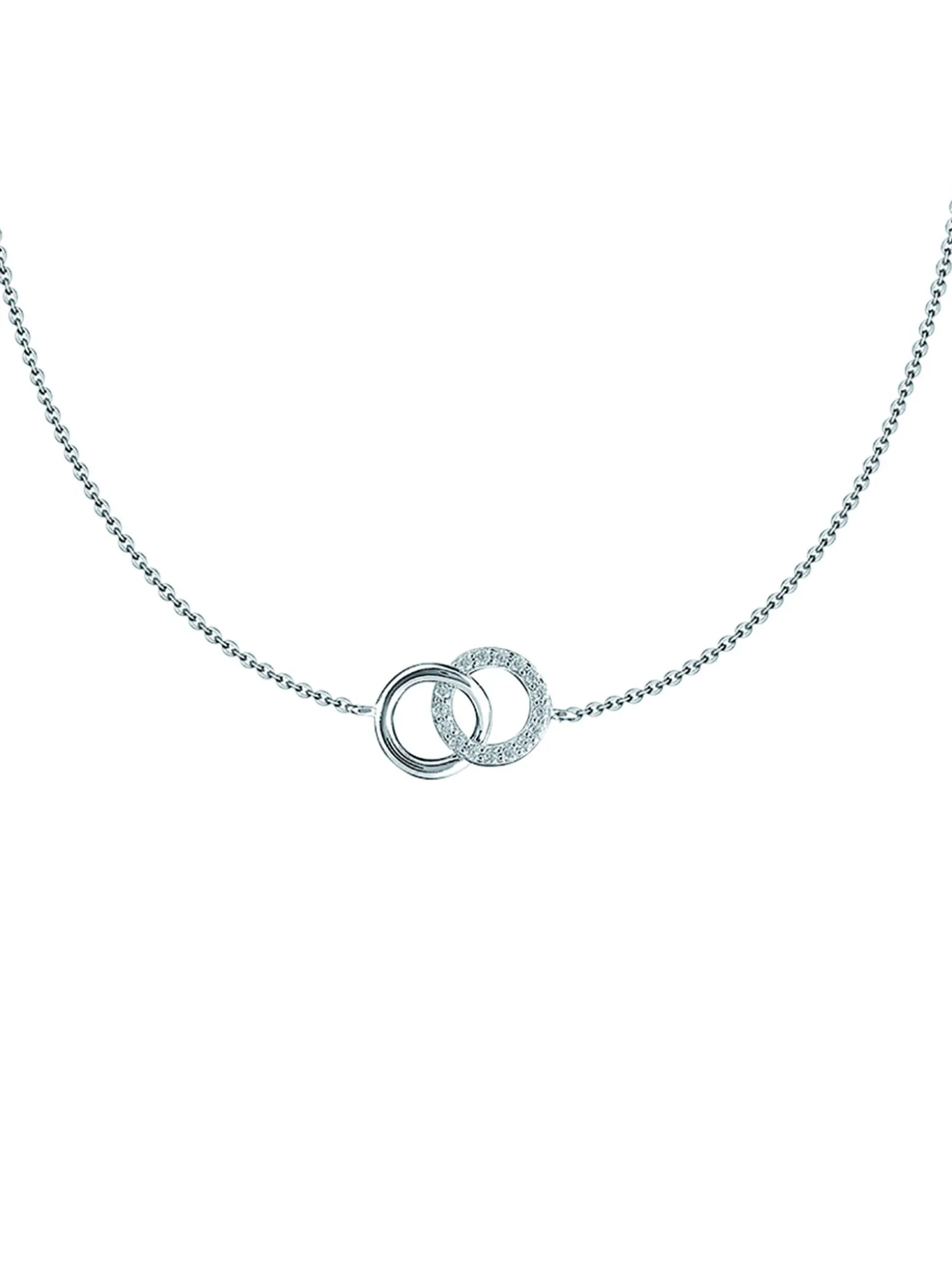 Collier Agatha Rondou argent anneaux entrelacés