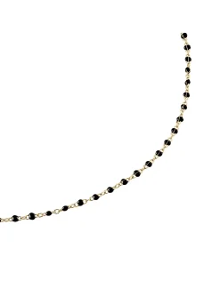Collier Agatha Smarty laiton doré perles émail noir