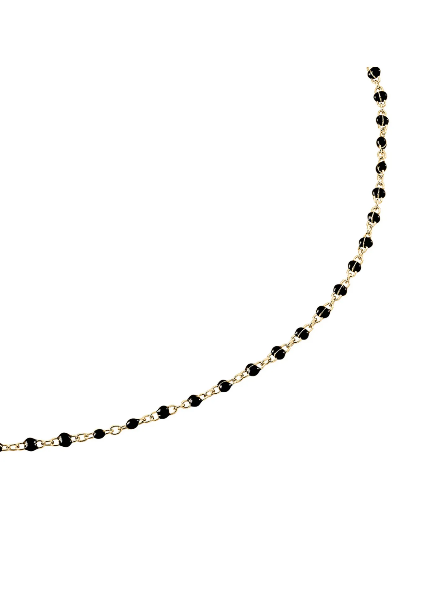 Collier Agatha Smarty laiton doré perles émail noir