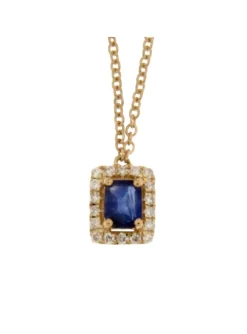 Collier brilaaxis saphir et diamants or jaune