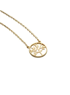 Collier Brillaxis arbre de vie doré 45cm