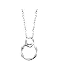 Collier Brillaxis argent rhodié anneaux entrelacés