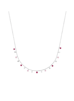 Collier Brillaxis argent pampilles roses
