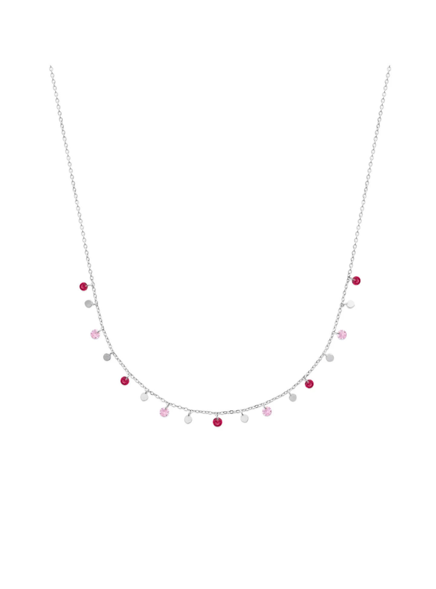 Collier Brillaxis argent pampilles roses