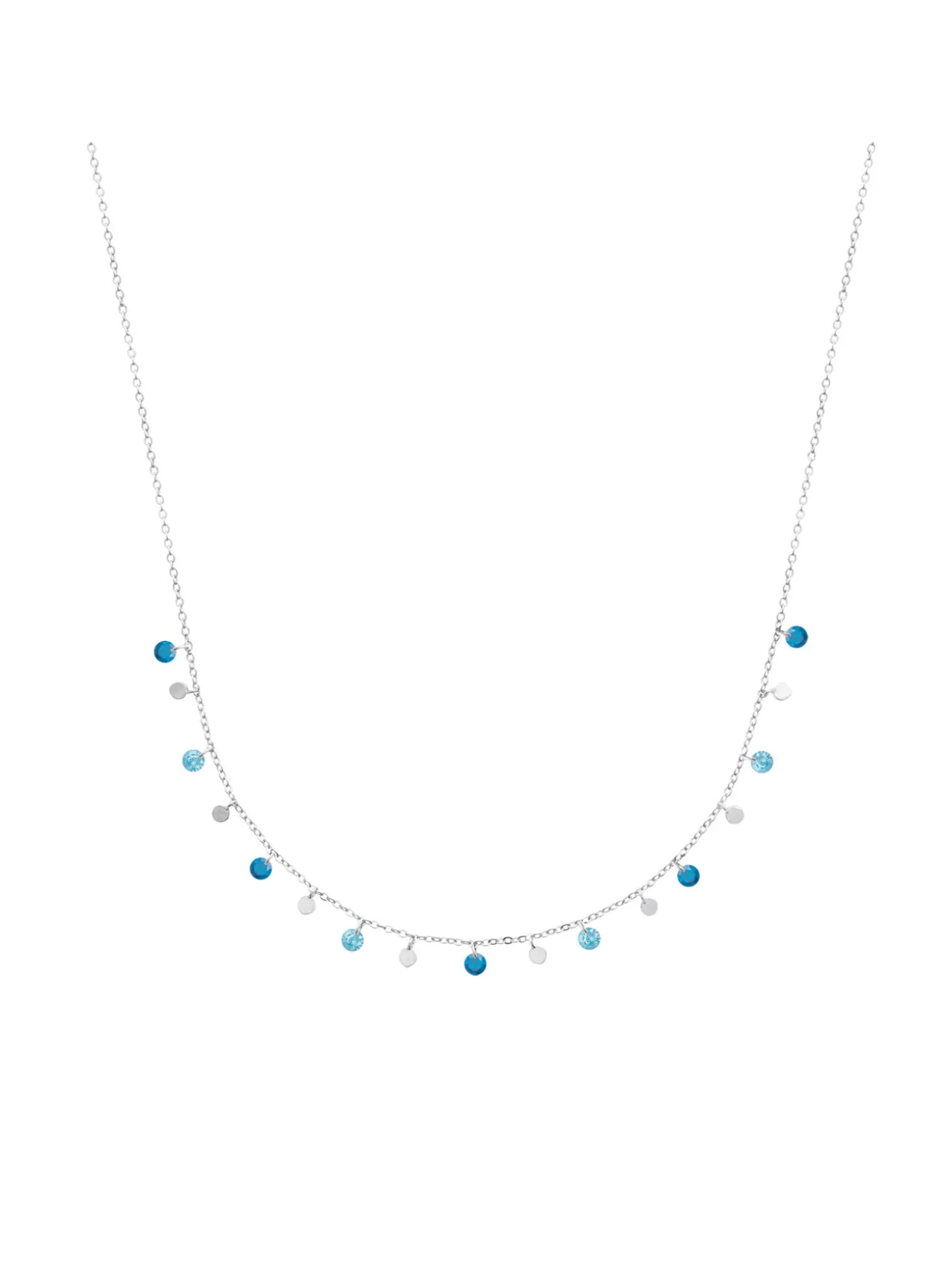 Collier Brillaxis argent pampilles bleues