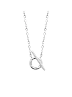 Collier Brillaxis argent rhodié anneau barré