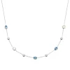 Collier Brillaxis argent et goutte_x005f_x000D_oxydes de zirconium bleu