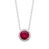 Collier Brillaxis argent rhodié pendentif rouge