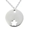 Collier Brillaxis argent médaille à personnaliser_x005f_x000D_ronde avec étoile