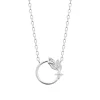 Collier Brillaxis argent feuille oxyde