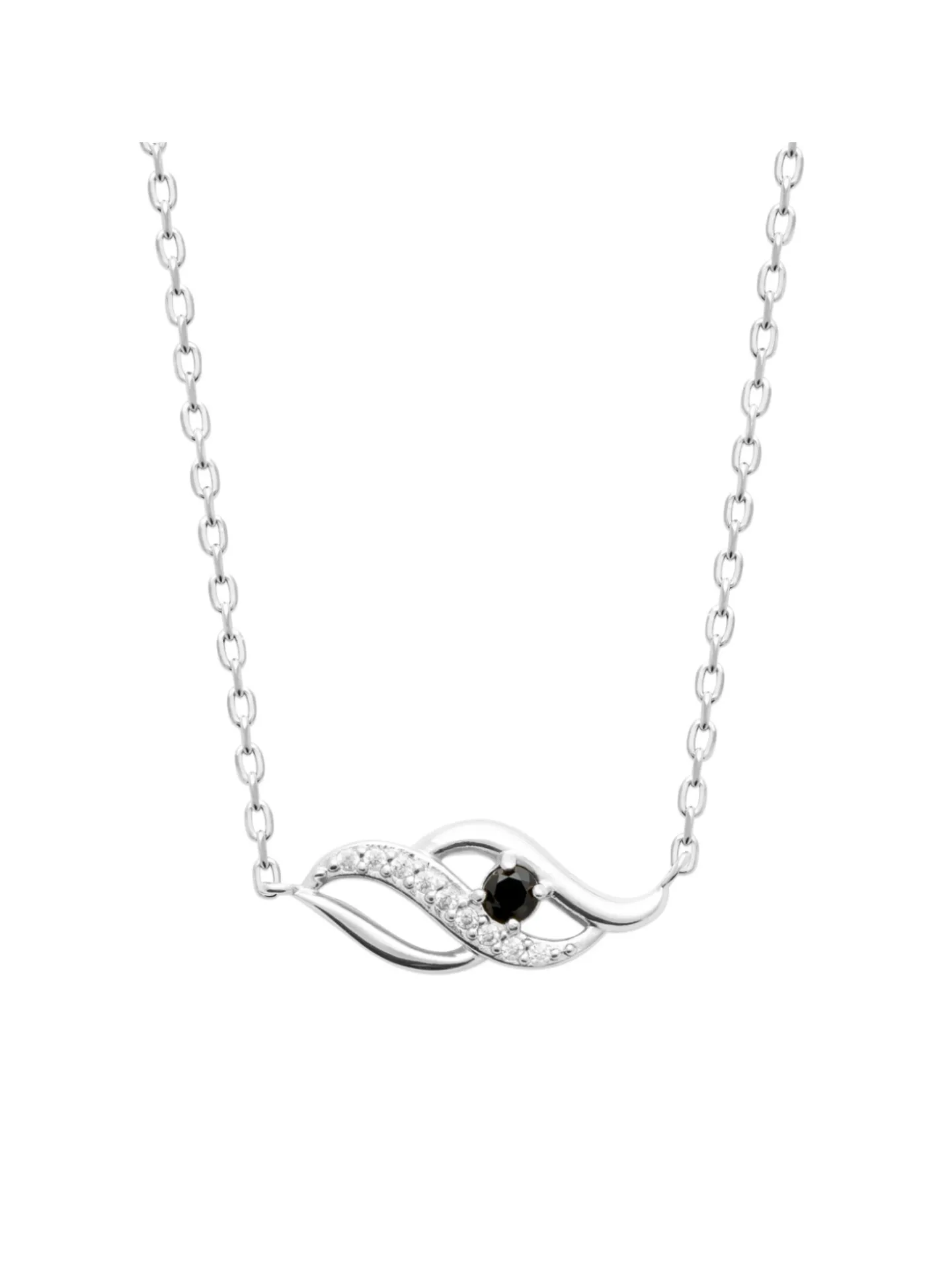 Collier Brillaxis argent flamme perle noire