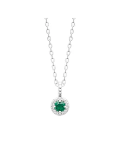 Collier Brillaxis argent rodhie et oz vert_x005f_x000D_45 cm