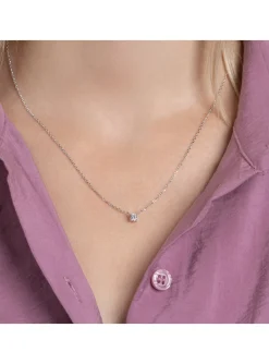 Collier Brillaxis argent solitaire oxyde 4 griffes