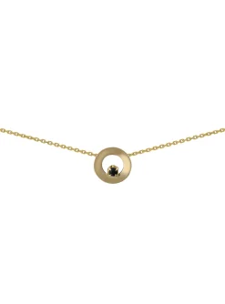Collier Brillaxis cercle or 18 carats saphir