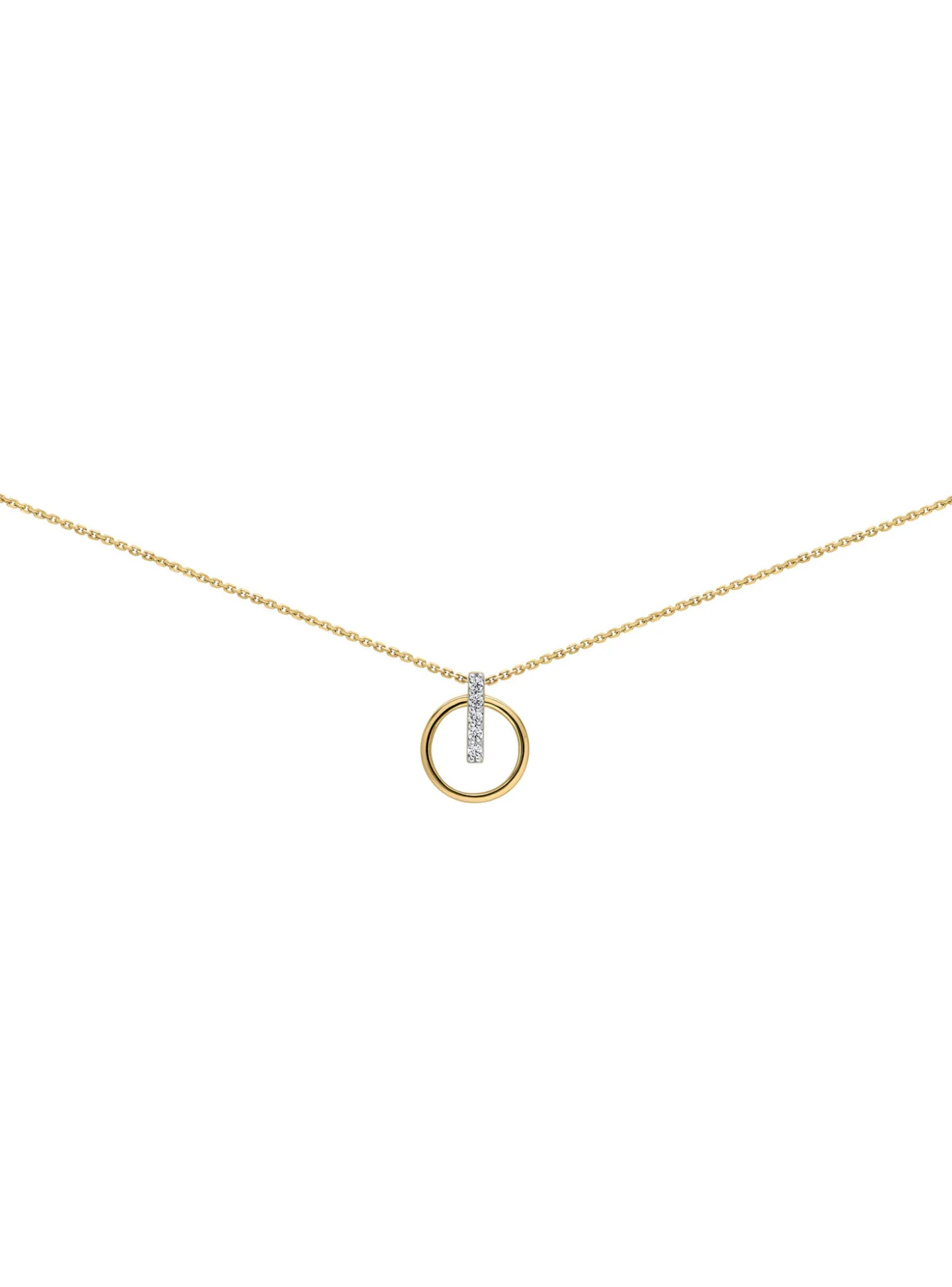 Collier Brillaxis cercle or jaune barrette oxydes