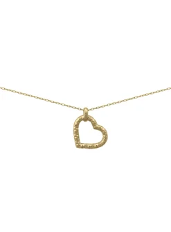 Collier Brillaxis coeur ajouré ciselé or jaune