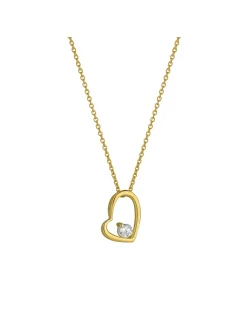 Collier Brillaxis coeur coulissant or 9 carats