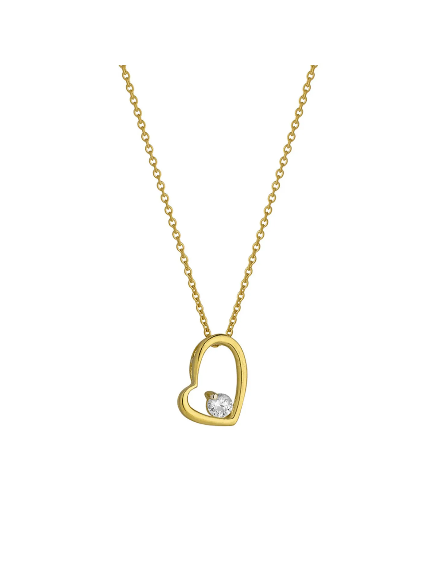 Collier Brillaxis coeur coulissant or 9 carats