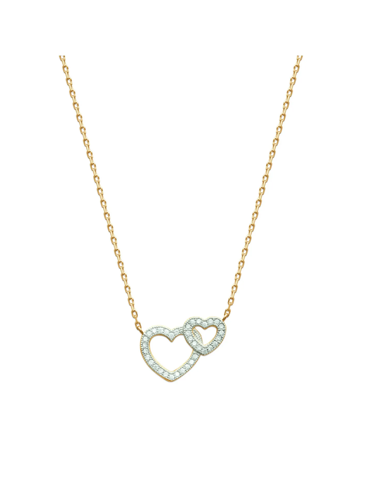 Collier Brillaxis coeurs superposés plaqué or