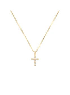 Collier Brillaxis croix chrétienne empierrée_x005f_x000D_45 cm