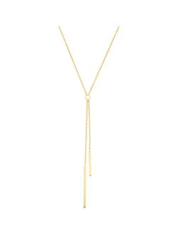 Collier Brillaxis deux pendants chaîne tube 18k
