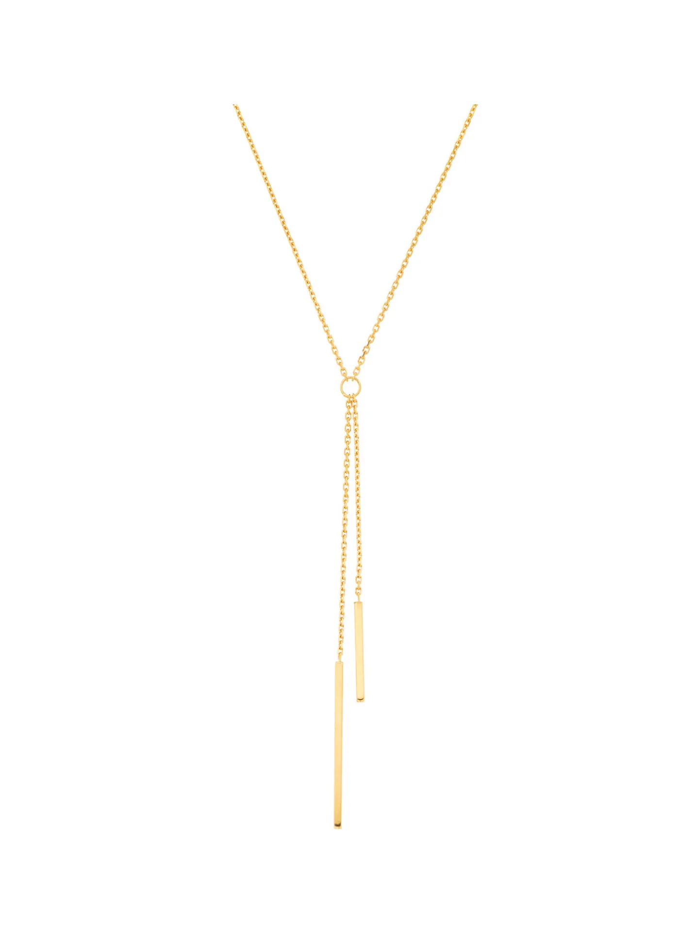 Collier Brillaxis deux pendants chaîne tube 18k