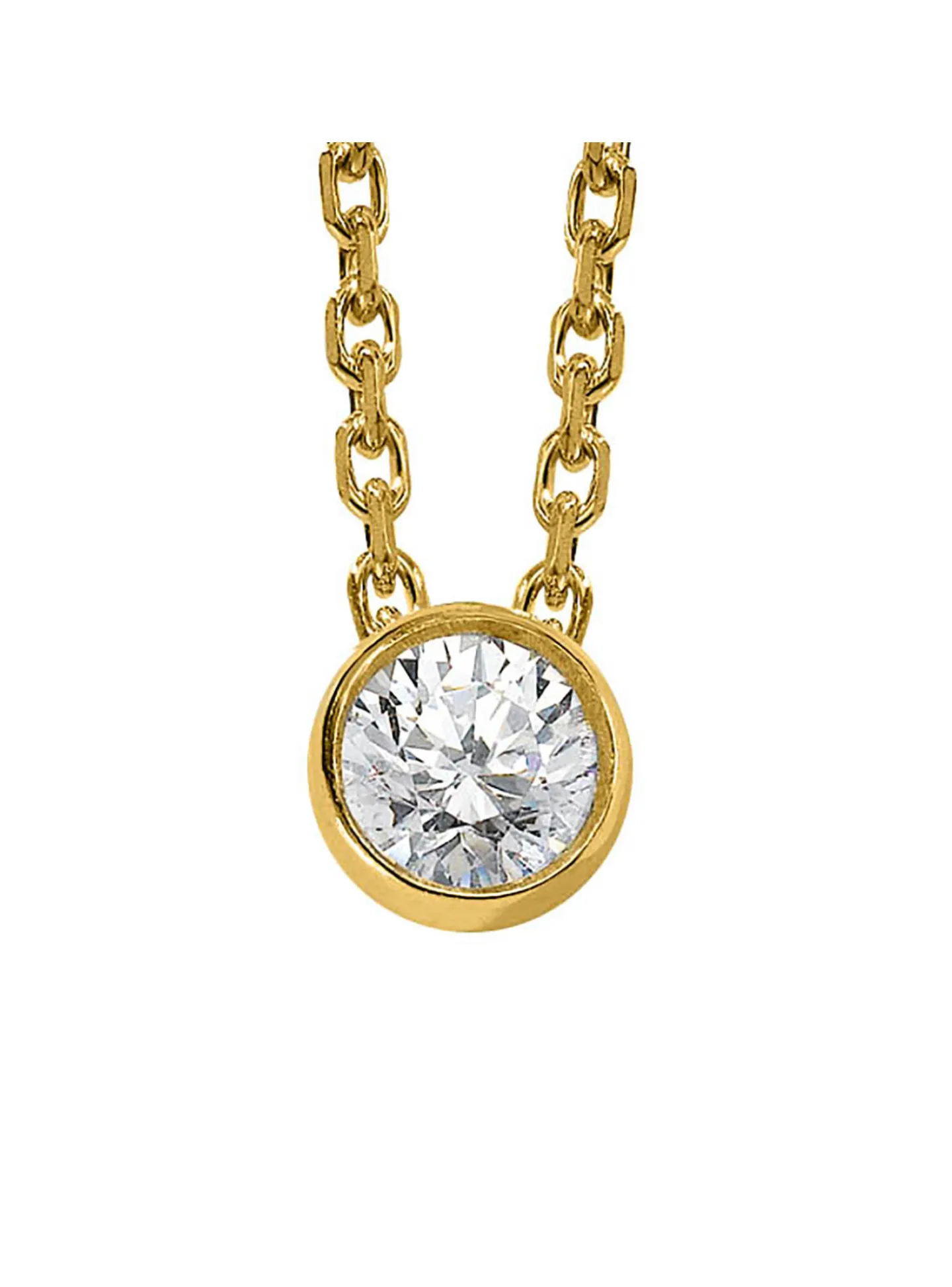 Collier Brillaxis diamant serti clos 0.10ct or jaune