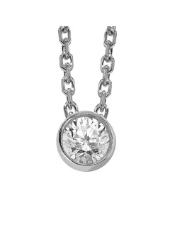 Collier Brillaxis diamant serti clos 0.50ct or blanc