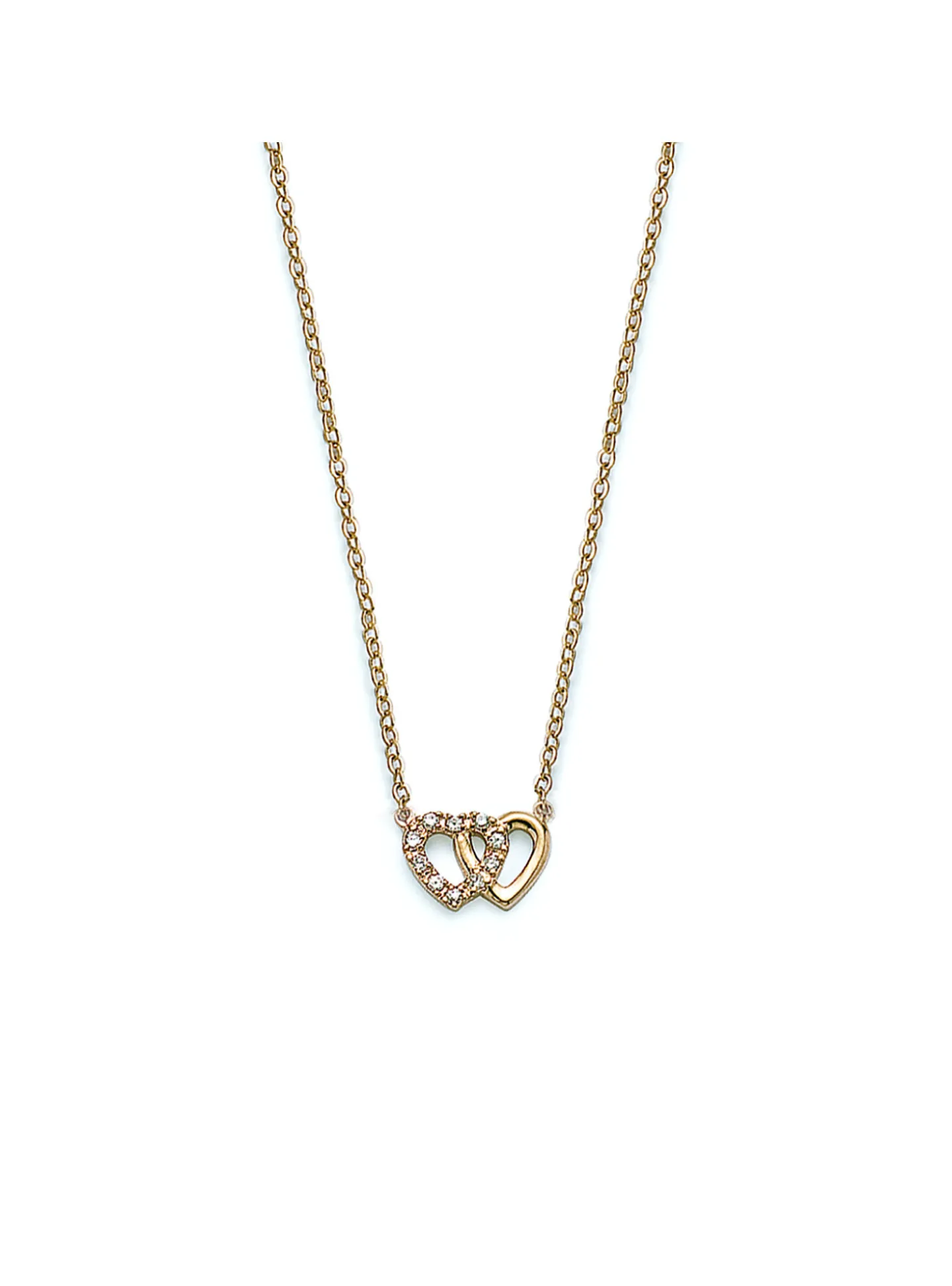Collier Brillaxis doré coeurs entrelacés_x005f_x000D_45 cm