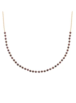 Collier Brillaxis doré perles grenat