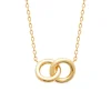 Collier Brillaxis double anneaux plaqué or