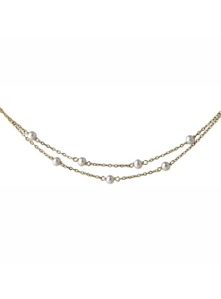 Collier Brillaxis double chaîne perles d'eau douce