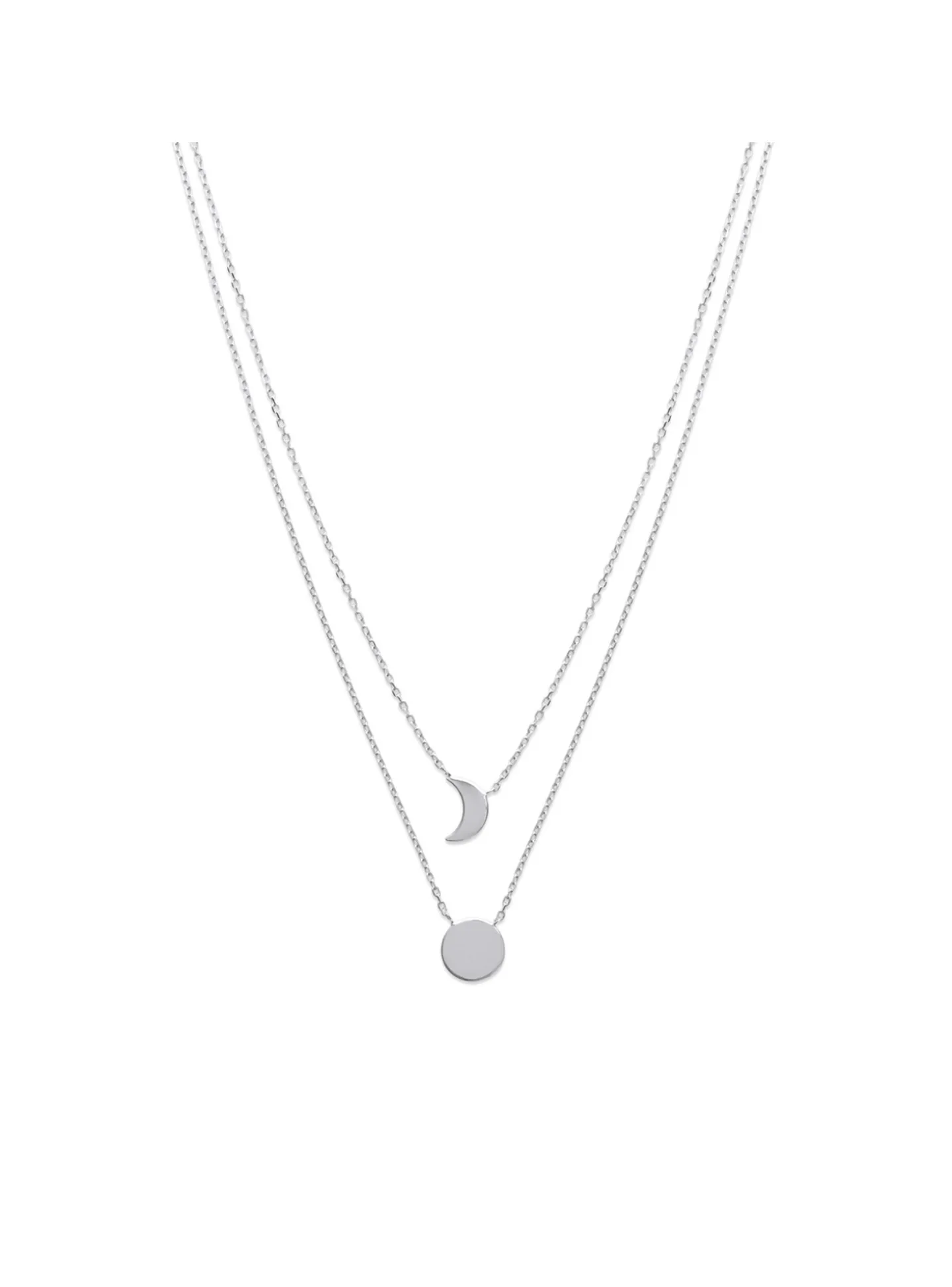 Collier Brillaxis double soleil lune