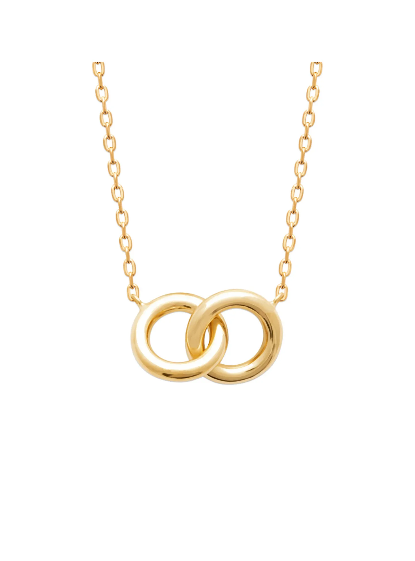 Collier Brillaxis double anneaux plaqué or
