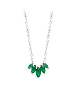 Collier Brillaxis en argent rhodié et Oxydes verts