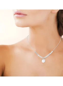 Collier Brillaxis feuillages argent rhodié
