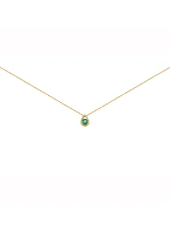 Collier Brillaxis forme goutte et émeraude_x005f_x000D_or jaune 18k