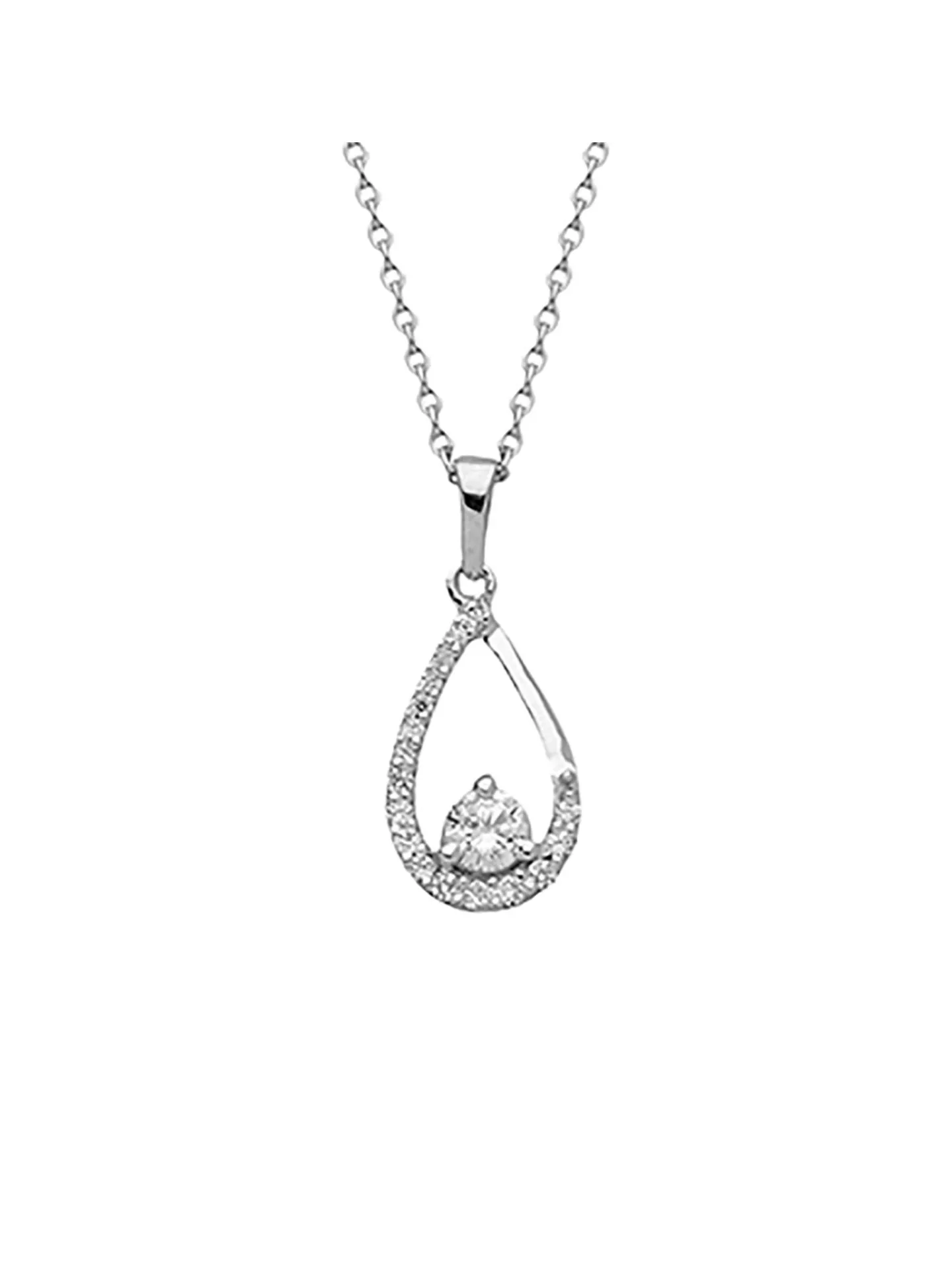 Collier Brillaxis goutte or blanc oz