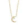 Collier Brillaxis lune plaqué or