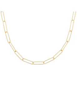 Collier Brillaxis maille cheval fantaisie plaqué or